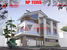 Thiết kế nhà mặt tiền 7m 3 tầng mái thái phong cách hiện đại NP11355